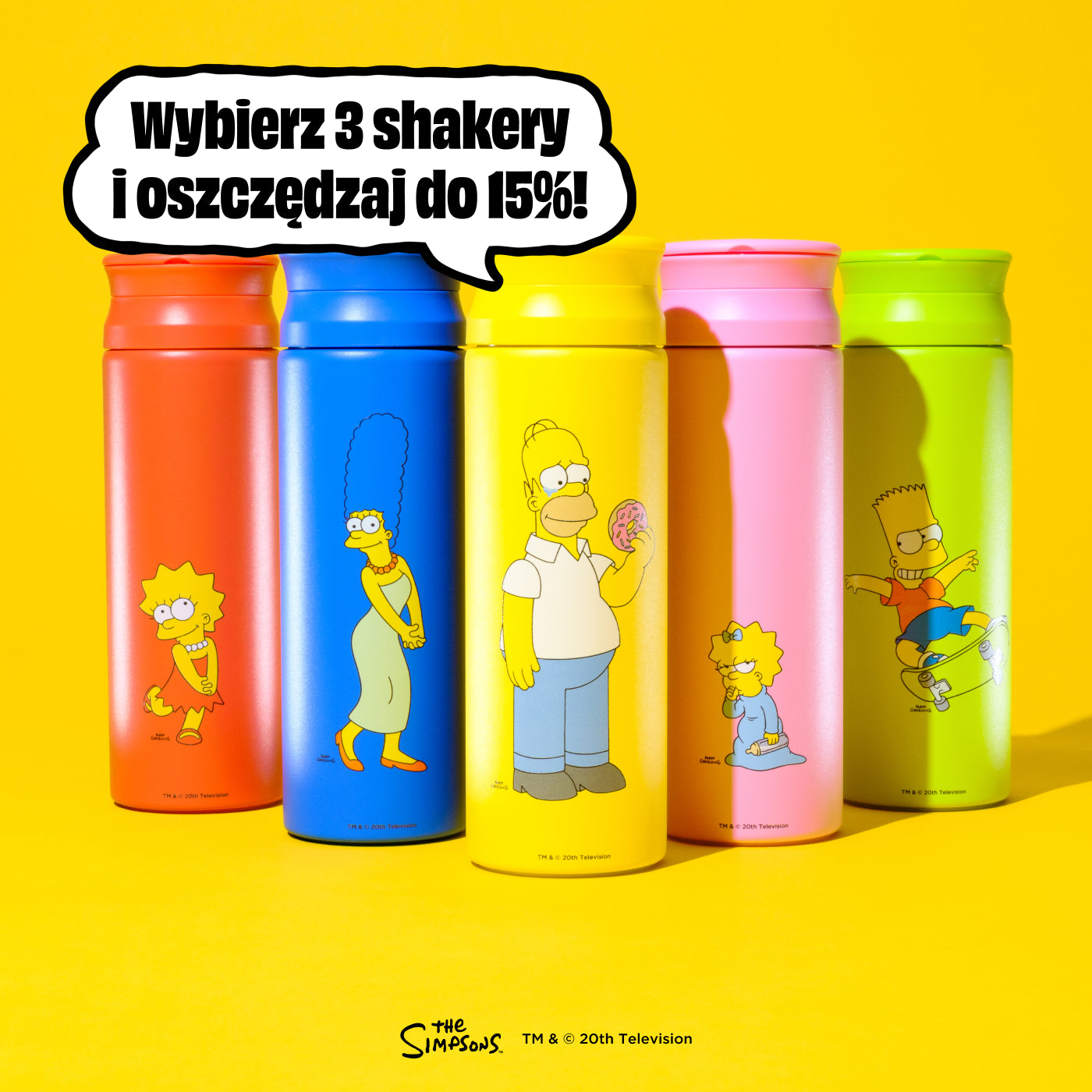 Zestaw 3 Simpsonowych shakerów 